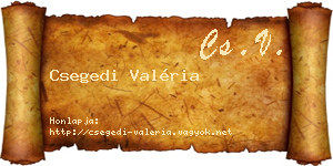 Csegedi Valéria névjegykártya